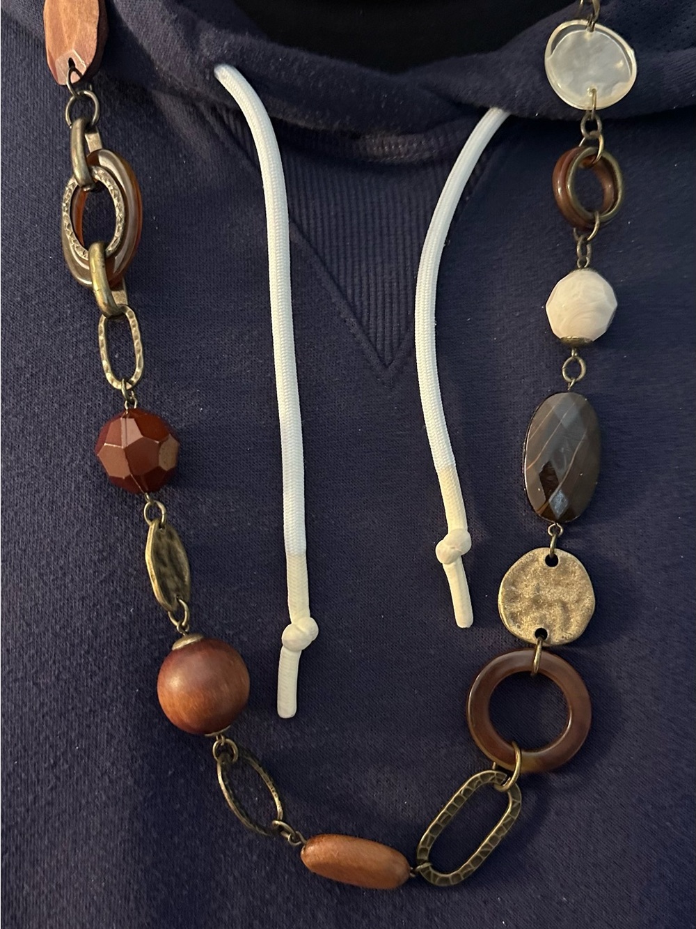Next Boho wooden acrylic Statement Necklace - Picture 2 of 5